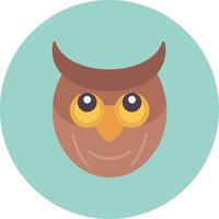 Owl Flat Circle Icon vector