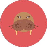 Walrus Flat Circle Icon vector