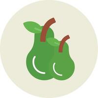 Avocado Flat Circle Icon vector