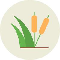 Sedge Flat Circle Icon vector