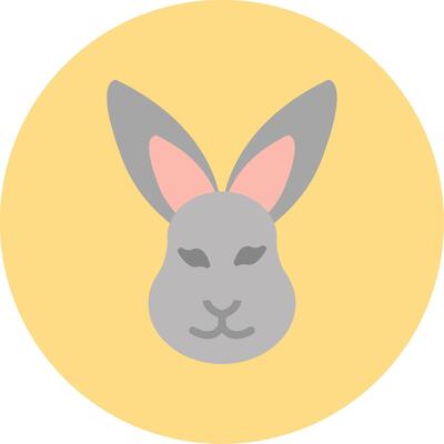 Hare Flat Circle Icon