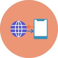 Connection Flat Circle Icon vector