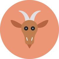 Goat Flat Circle Icon vector