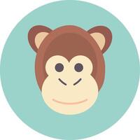 Monkey Flat Circle Icon vector