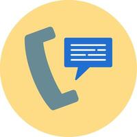 Phone Message Flat Circle Icon vector