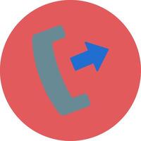 Phone Call Flat Circle Icon vector