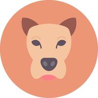 perro plano circulo icono vector