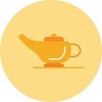 Arabian Magic Lamp Flat Circle Icon vector