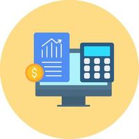 Accountant Flat Circle Icon vector