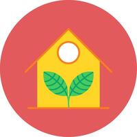 Greenhouse Flat Circle Icon vector