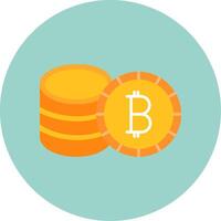 Bitcoin Flat Circle Icon vector