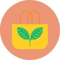 Eco Bag Flat Circle Icon vector