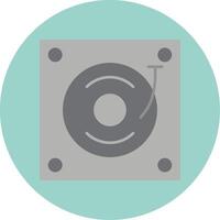 Turntable Flat Circle Icon vector