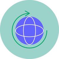 Earth Cycles Flat Circle Icon vector