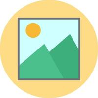 Picture Flat Circle Icon vector