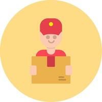 Delivery Courier Flat Circle Icon vector