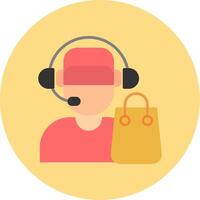 Customer Service Agent Flat Circle Icon vector