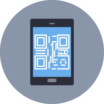 qr código plano circulo icono vector