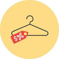 Clothes Hanger Flat Circle Icon vector