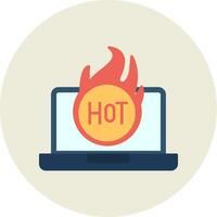 Hot Flat Circle Icon vector