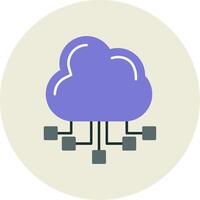 Cloud Server Flat Circle Icon vector