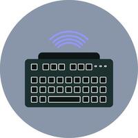 Wireless Keyboard Flat Circle Icon vector