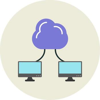 Cloud Computing Flat Circle Icon vector