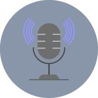 Microphone Flat Circle Icon vector