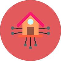 Smart Home Flat Circle Icon vector