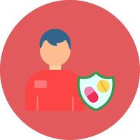 medical Shield Flat Circle Icon vector