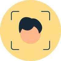 Face Scan Flat Circle Icon vector