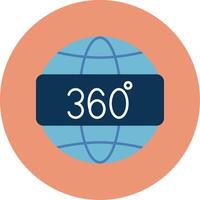 360 View Flat Circle Icon vector