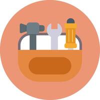 Toolkit Flat Circle Icon vector