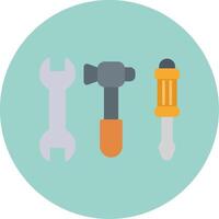 Tools Flat Circle Icon vector