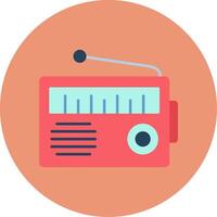 Radio Flat Circle Icon vector