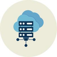 Cloud Computing Flat Circle Icon vector