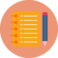 Notepad Flat Circle Icon vector