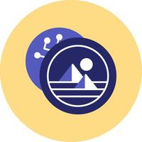 Decentraland Flat Circle Icon vector