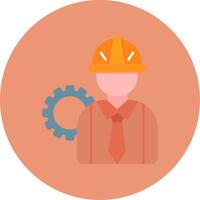 Engineer Flat Circle Icon vector