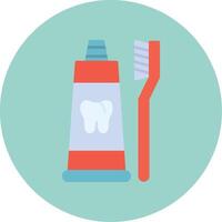 Toothpaste Flat Circle Icon vector
