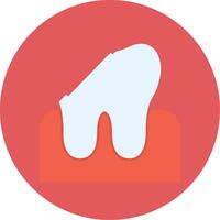 Dental Caries Flat Circle Icon vector