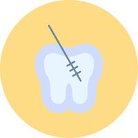 Root Canal Flat Circle Icon vector