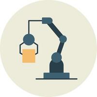 Robotic Machine Flat Circle Icon vector