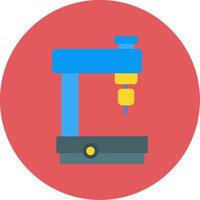 Milling Machine Flat Circle Icon vector