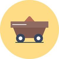 Trolley Flat Circle Icon vector