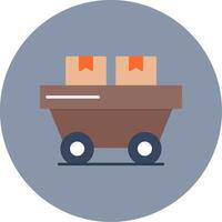 Trolley Flat Circle Icon vector