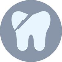 Broken Tooth Flat Circle Icon vector