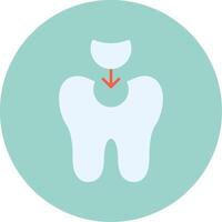 Tooth Filling Flat Circle Icon vector