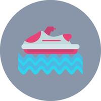 Parasailing Flat Circle Icon vector