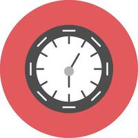 Wall Clock Flat Circle Icon vector